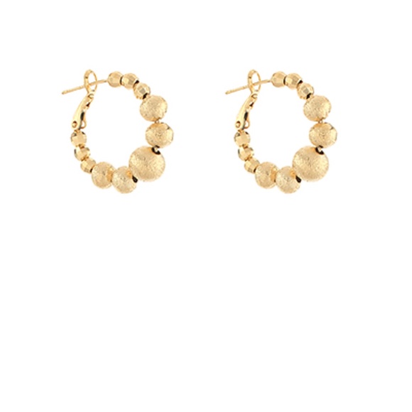 Gradual Metal Ball Textured Hoops